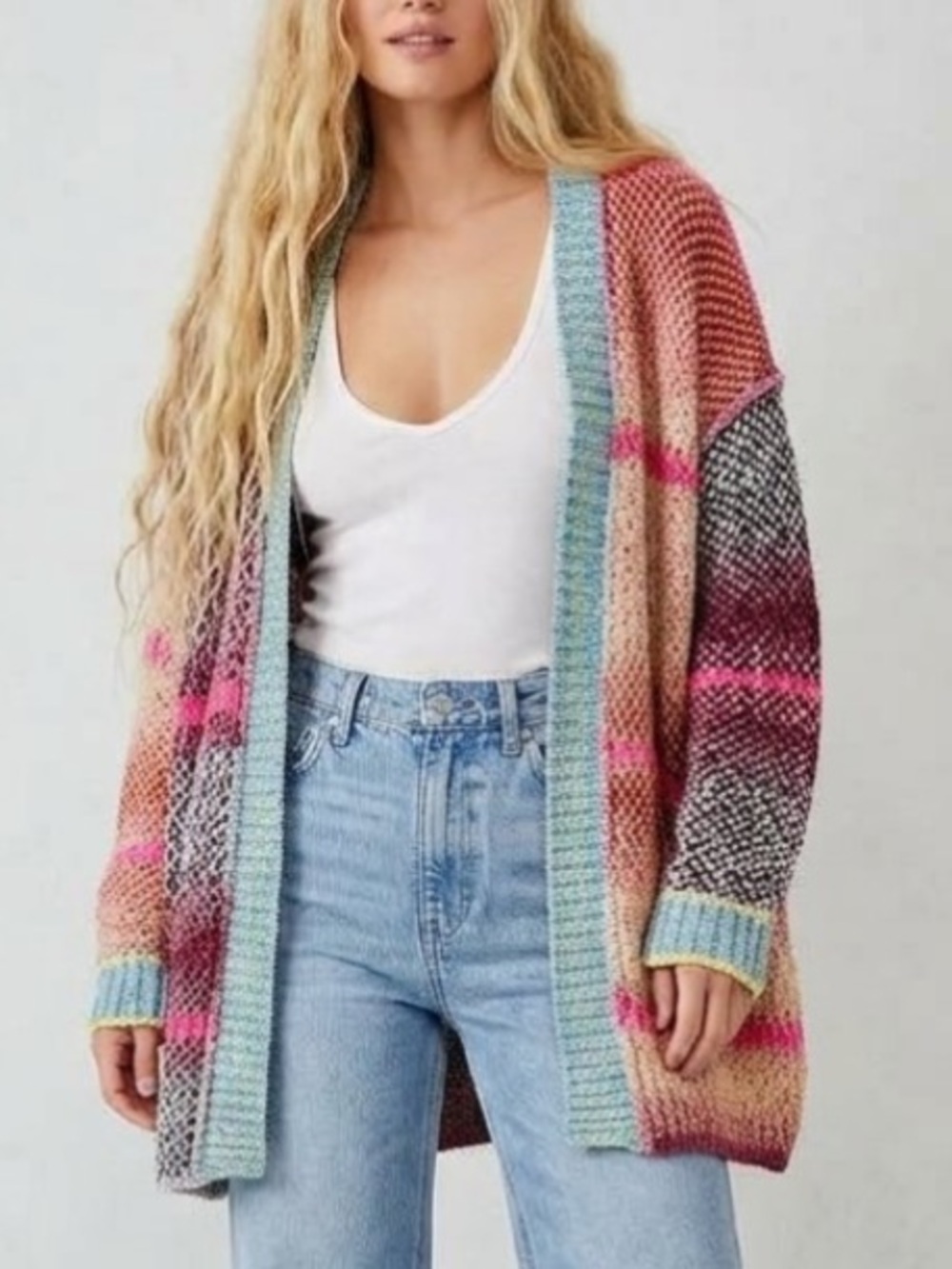 Free People Daydreamer Cardigan in Orchid Cloud Combo Oversized Size XS